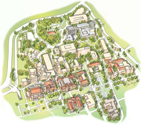 UCLA Campus Map Illustration | Ucla campus map, Campus map, Illustrated map