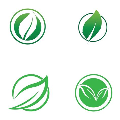 Logotipo Simple De Hoja Natural Y Plantilla Vectorial Vector Premium