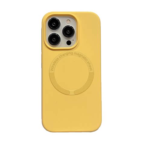 For Iphone 13 Pro Magsafe Magnetic Silicone Phone Case Yellow