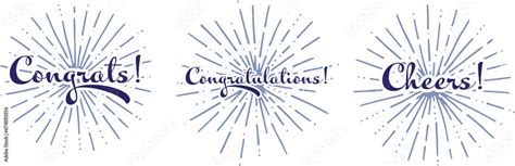 Congratulations Lettering Congrats Label Cheers Celebration And