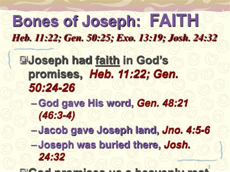 Ppt The Bones Of Joseph Genesis 5022 26 Powerpoint Presentation