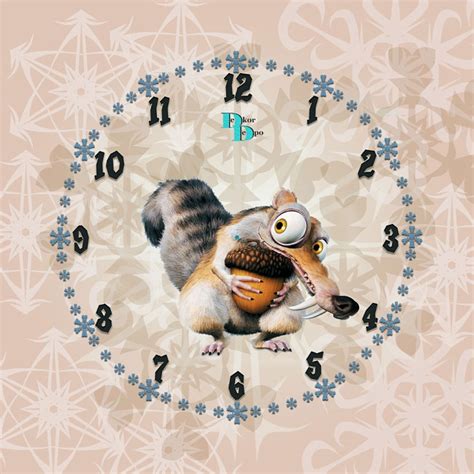 A Clock With An Image Of A Squirrel Holding A Nut In It S Mouth