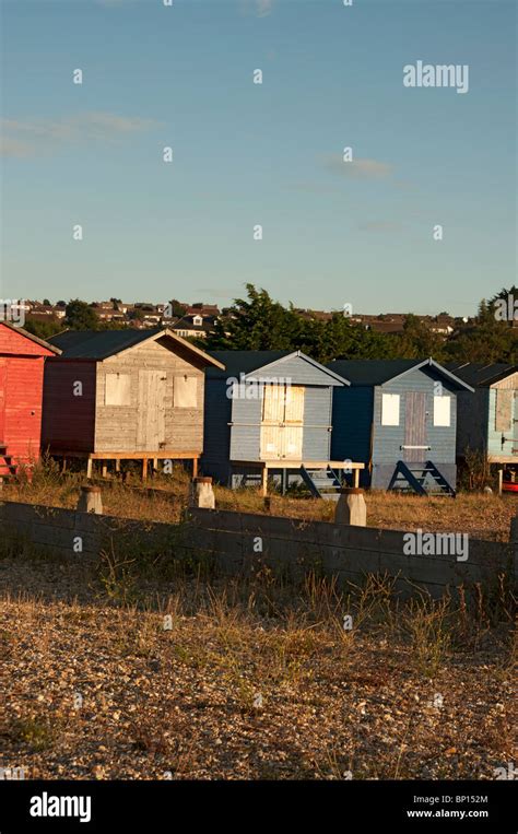 Beach Huts West Beach Whitstable Kent England UK Stock Photo Alamy