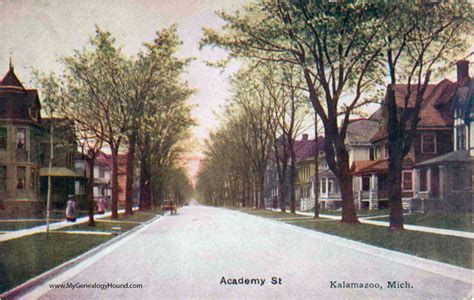 Kalamazoo Michigan Academy Street Vintage Postcard Photo