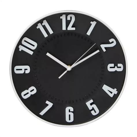 Reloj De Pared 30 Cm Diam Vidrio Plastico Silencioso Deco