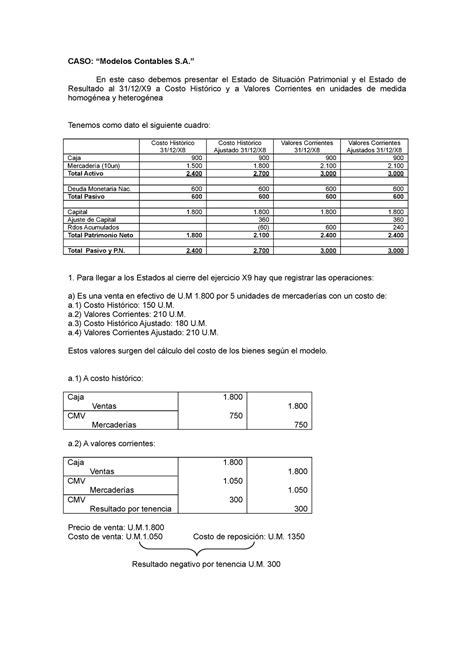 Pagina Modelos Contables Solucion Caso Modelos Contables S