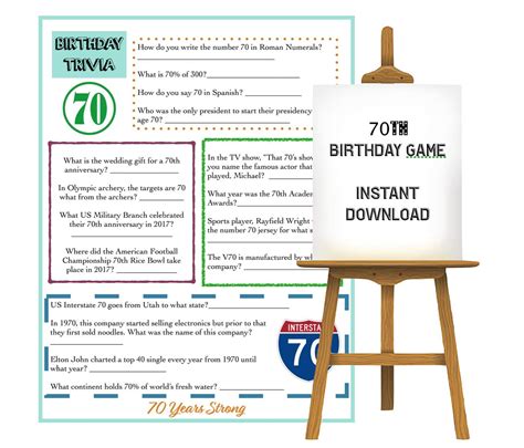 Printable Games For 70Th Birthday Party