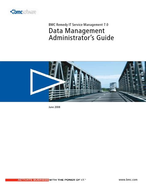 Bmc Remedy It Service Management 7 0 Data Management Administrator S Guide Pdf Microsoft