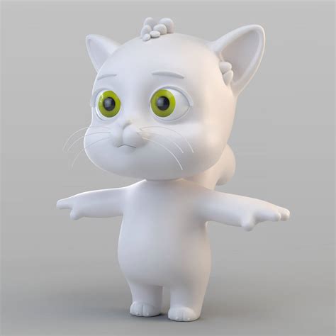 Cartoon Biped Cat 3d Model By Samsimsom