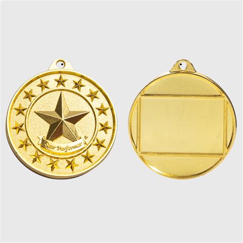 Star Performer Starry Medal Gold 50mm Achievement AwardsAndTrophies