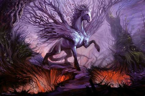 Forest Pegasus Art Fantasy Horses Fantasy