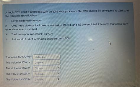 Solved A single 8259 (PIC) ﻿is interfaced with an 8086 | Chegg.com
