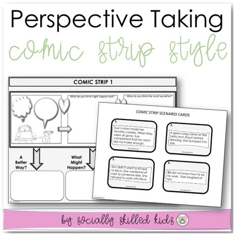 Perspective Taking Comic Strip Style Black And White Version For 3rd