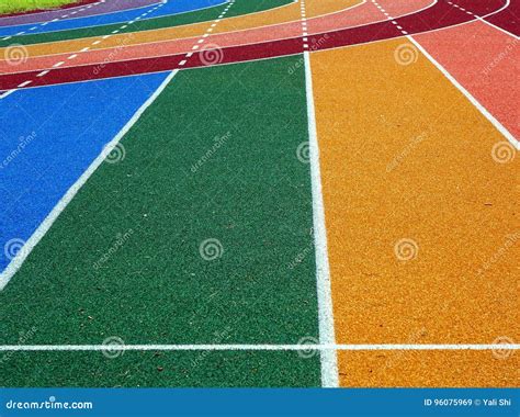 Athletic Track Markings Stock Image Image Of Lines Green 96075969