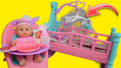 Baby Doll Morning Routine Feeding And Changing In Doll Nursery YouTube