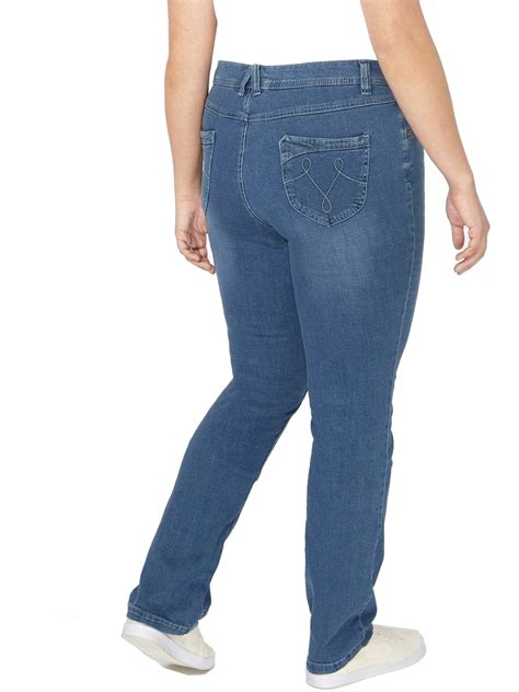 3vans Denim Mid Wash Pear Fit Straight Leg Jeans Plus Size 16 To 30