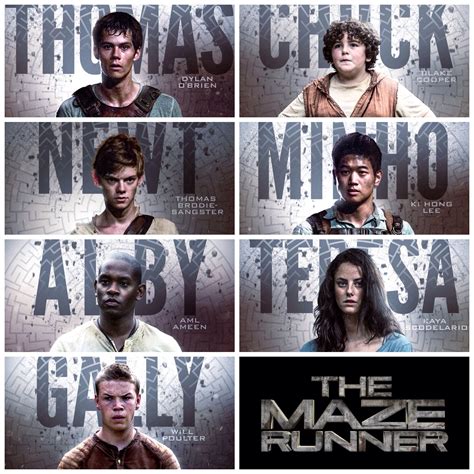 The Maze Runner Character Poster Thomas Chuck Newt Minho Alby