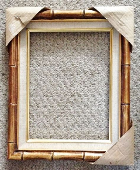 Vintage Gilt Gold Wood Faux Bamboo Picture Frame Holds X