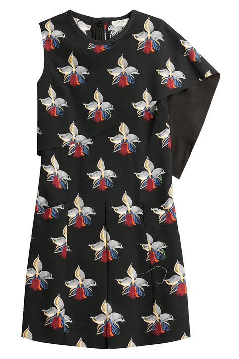 Lyst - Fendi Orchid Print Dress in Blue