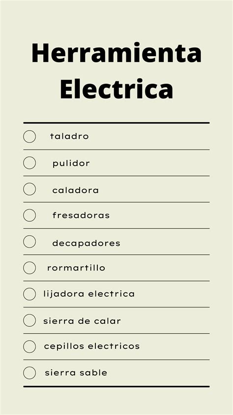 Herramientas Manuales Y Electricas Conjunto De Fichas