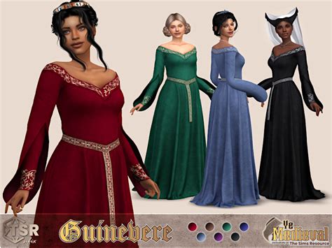 The Sims Resource Ye Medieval Guinevere Dress Sims Sims 4