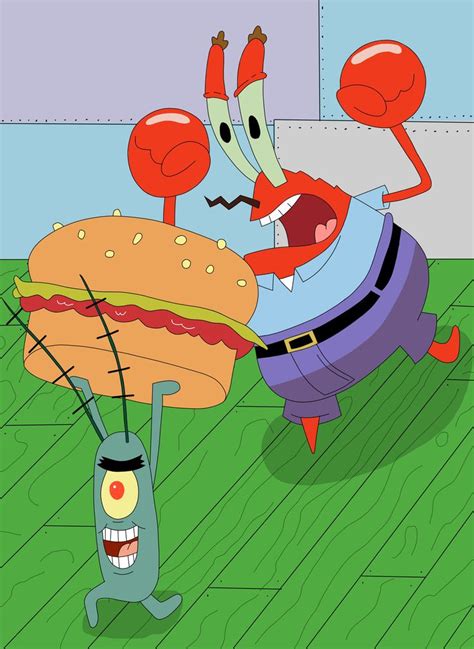 Mr Krabs And Plankton Fighting