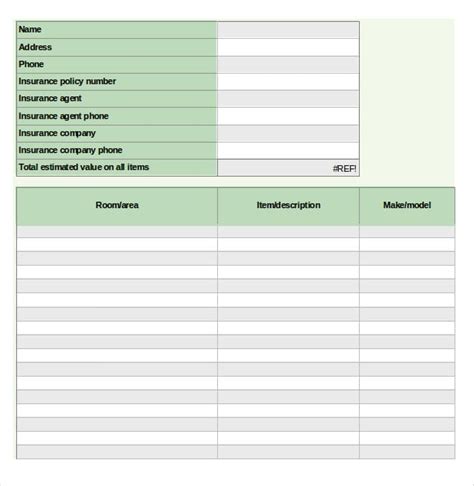 Estate Inventory Template 12 Free Word Excel Pdf Documents