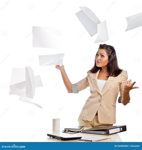 Woman Throwing Up Papers Stock Photo Image Of Documents 26506038