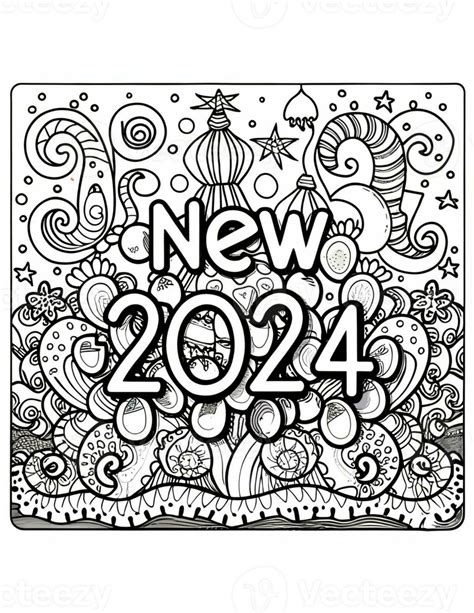 Coloring Page For The New Year Mandala Stock Photo At