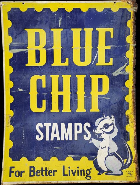 Blue Chip Stamps Double Sided Metal Sign Auction