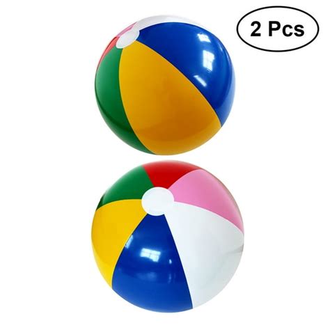 2pcs Rainbow Color Party Pack Inflatable Beach Balls Cute Balls For Beach Swimming Pool Parties