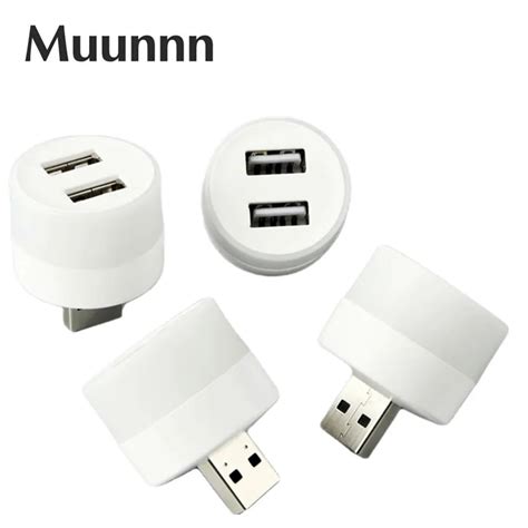 Muunnn lámpara con enchufe USB luz nocturna pequeña para ordenador