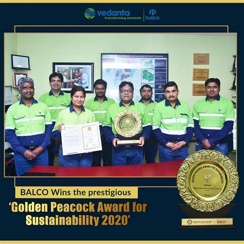 Balco Wins The Prestigious “golden Peacock Award 2020” For Sustainability