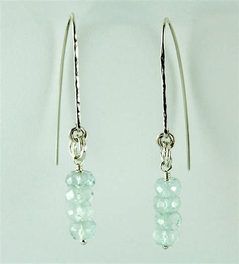 Aquamarine Earrings, Aquamarine and Sterling Silver, Long Earrings ...