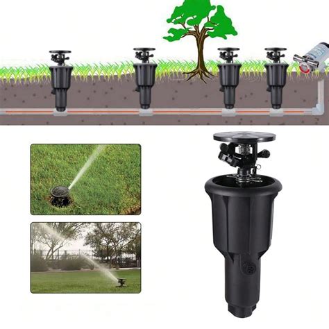 Pc Plastic Lawn Buried Spray Head Pop Up Rocker Rotating Irrigation