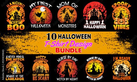 Top Ten Halloween T Shirt Design Bundle Halloween T Shirt Design Bundle Easy To Print All