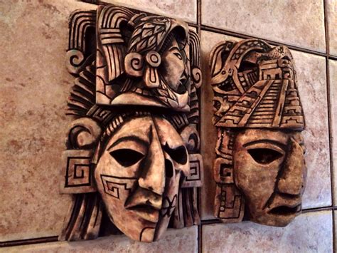 Mayan Maya Aztec Head Mexico Inca Mask Stone Statue Sculpture Pre ...