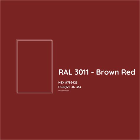 RAL 3011 Brown Red Complementary Or Opposite Color Name And Code