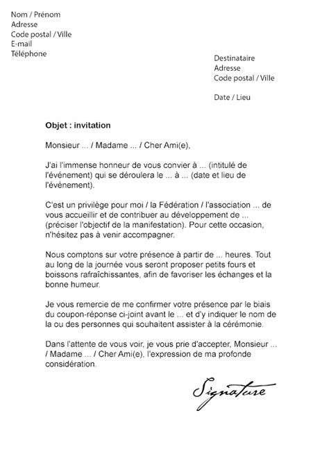 Lettre d invitation Officielle Modèle de Lettre