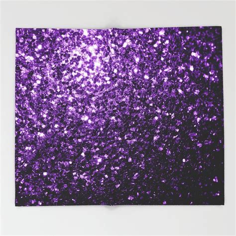 Purple Glitter Texture On Black And White Background Throw Blanket By