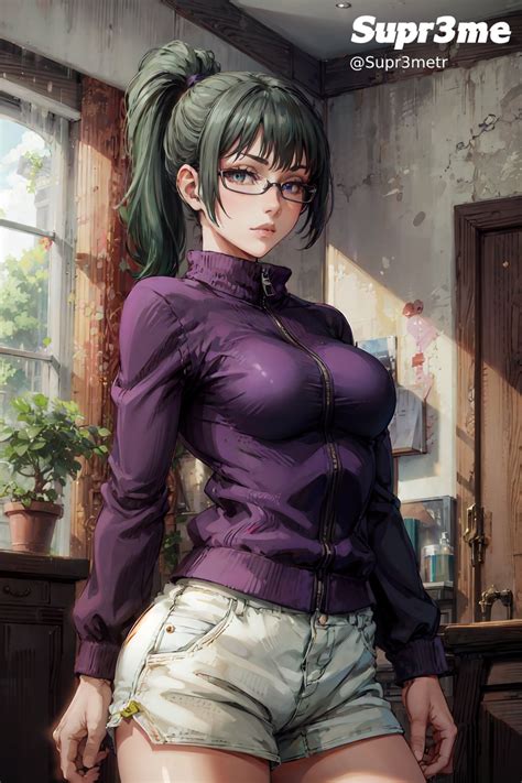 Rule 34 Ai Generated Female Female Only Glasses Green Hair Jacket Jujutsu Kaisen Looking At