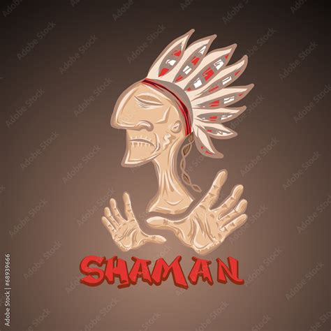 Cartoon indian shaman Stock Vector | Adobe Stock