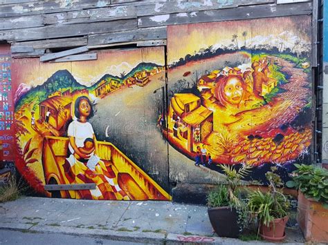 Murals in Mission District, San Francisco Editorial Photo - Image of ...