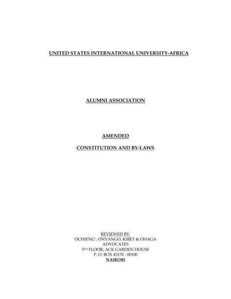 Alumni Constitution United States International University