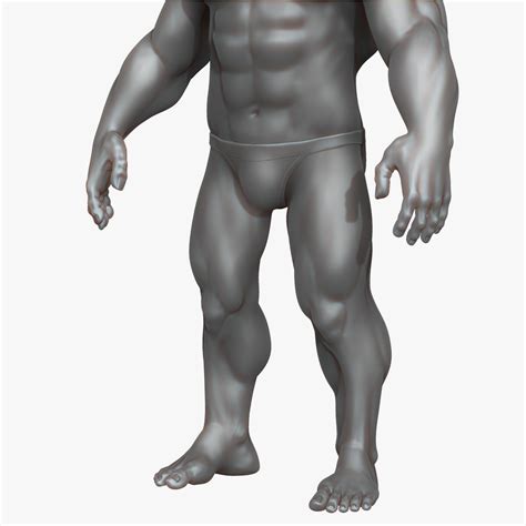 Muscular Man 3 Zbrush Sculpt 3D Model 39 Unknown Obj Ztl Free3D