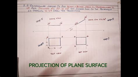 Projection Of Rectangular Lamina In Engineering Drawing Youtube