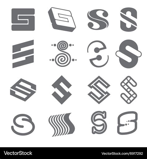 Geometric shapes for s letter logo and monogram Vector Image