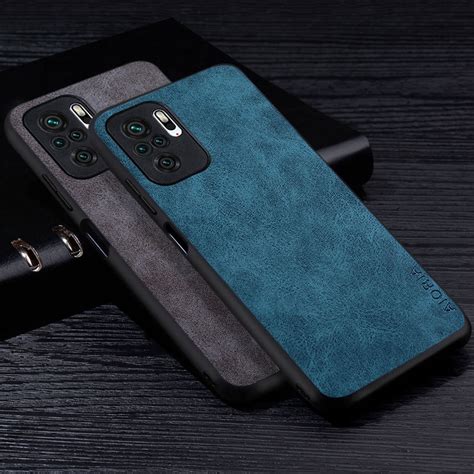 Capa De Couro Pu Premium Para Telefone Xiaomi Poco M S Resistente A