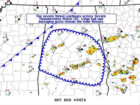 Mesoscale Discussion — Severe Threat Continues Across Much Of Central Alabama The Alabama