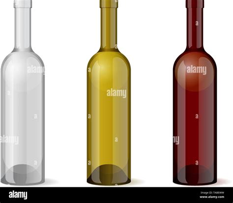 Wine Realistic 3d Bottle Template Set For Alcohol Industry Design